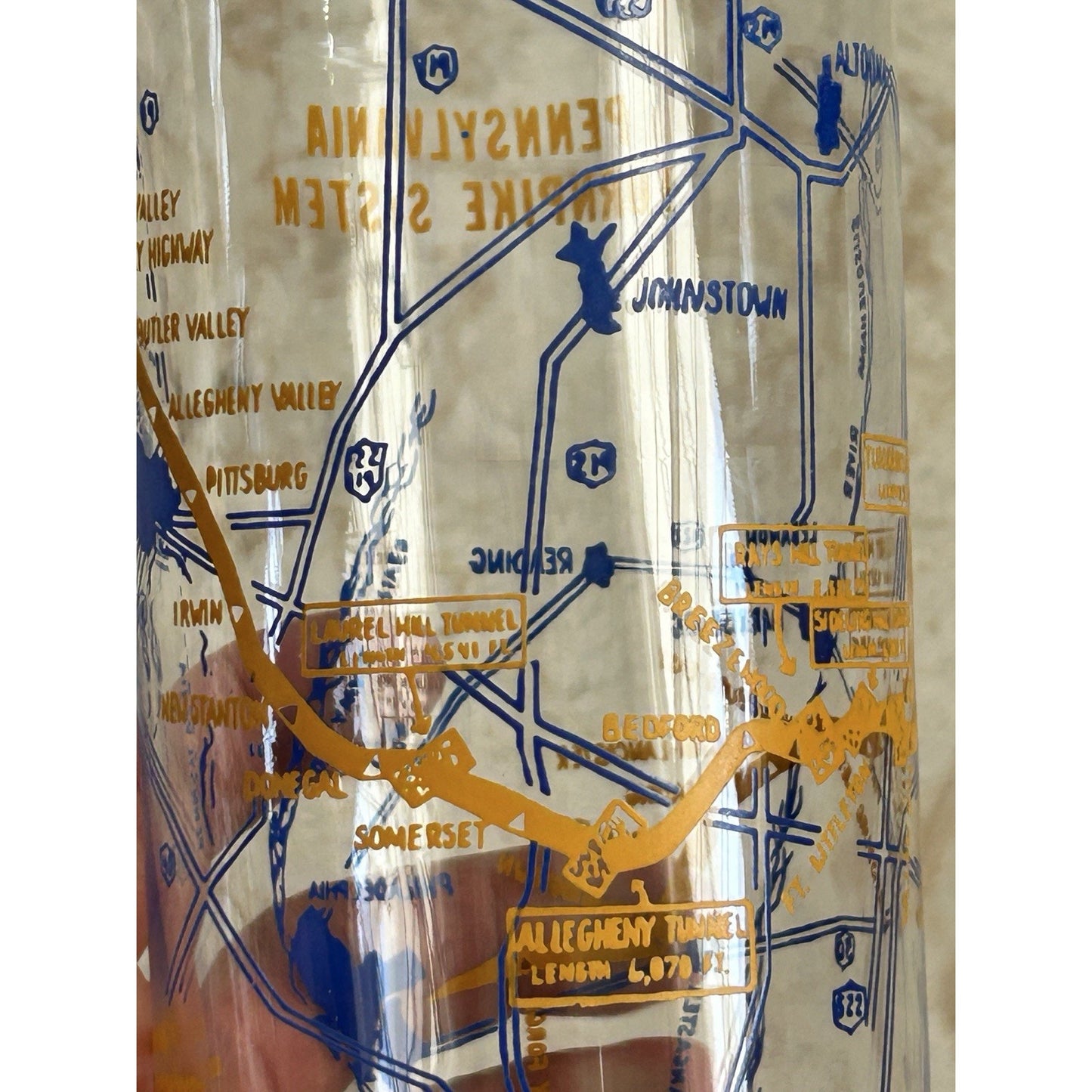 Pennsylvania Turnpike System Map Souvenir Drinking Glass