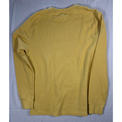 Gap Men’s Waffle Knit Thermal Long Sleeve Shirt - Mustard Yellow - Size Large