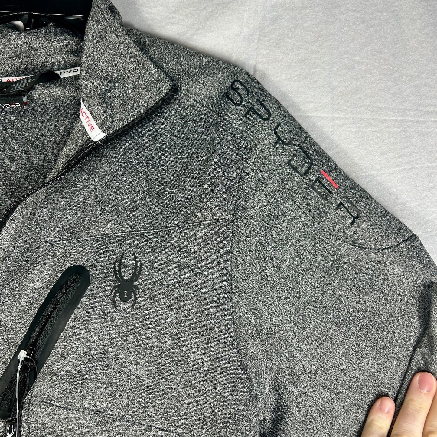 Spyder Men's Large Gray Full-Zip Jacket - NWT Performance Technical Shell