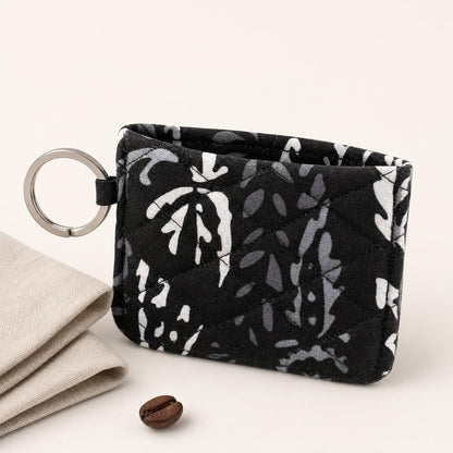 NWT Vera Bradley Campus Double ID Wallet, Paisley Noir Quilted Coin Purse