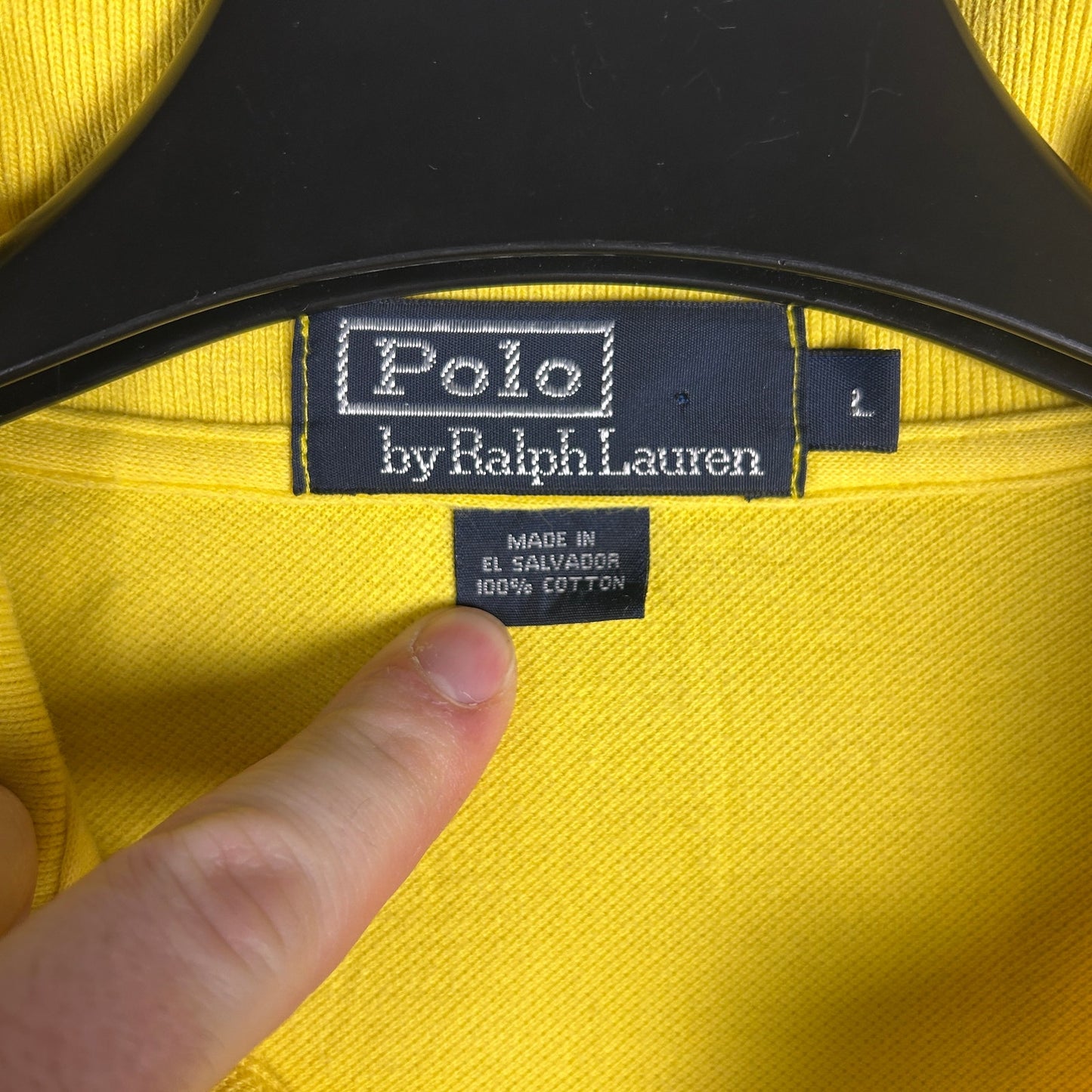 Vintage Polo Ralph Lauren Men’s Pique Polo Shirt - Canary Yellow - Size Large