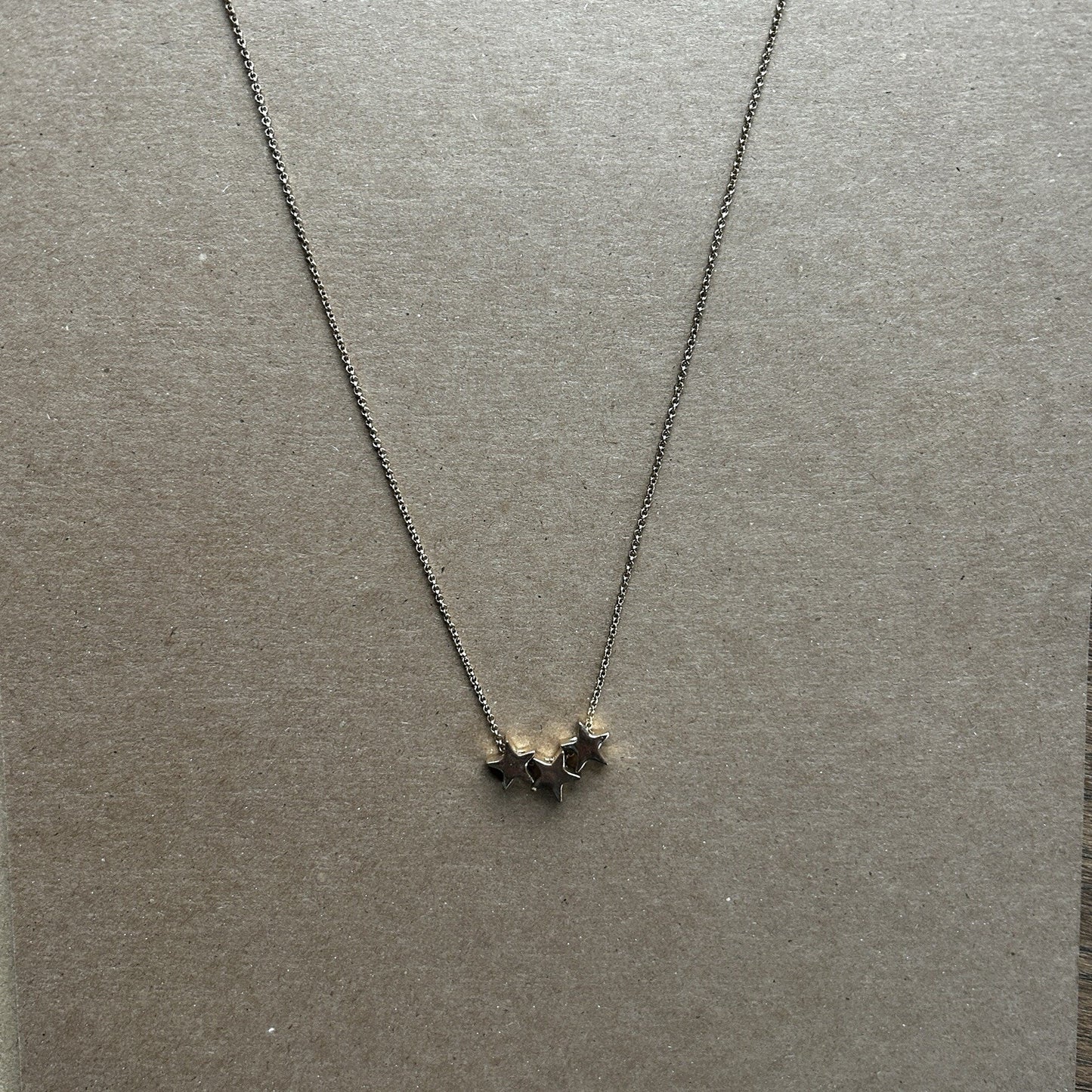 Gold Tone Star Charm Pendant Necklace, Adjustable Cable Chain, Lobster Closure