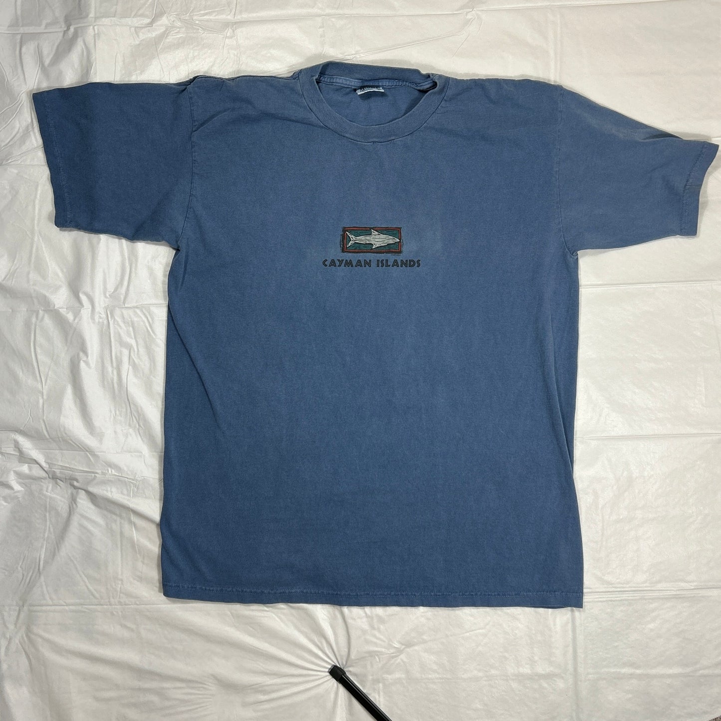 Vintage Artforms Cayman Islands Men's XL Fish Print T-Shirt All Over Graphic