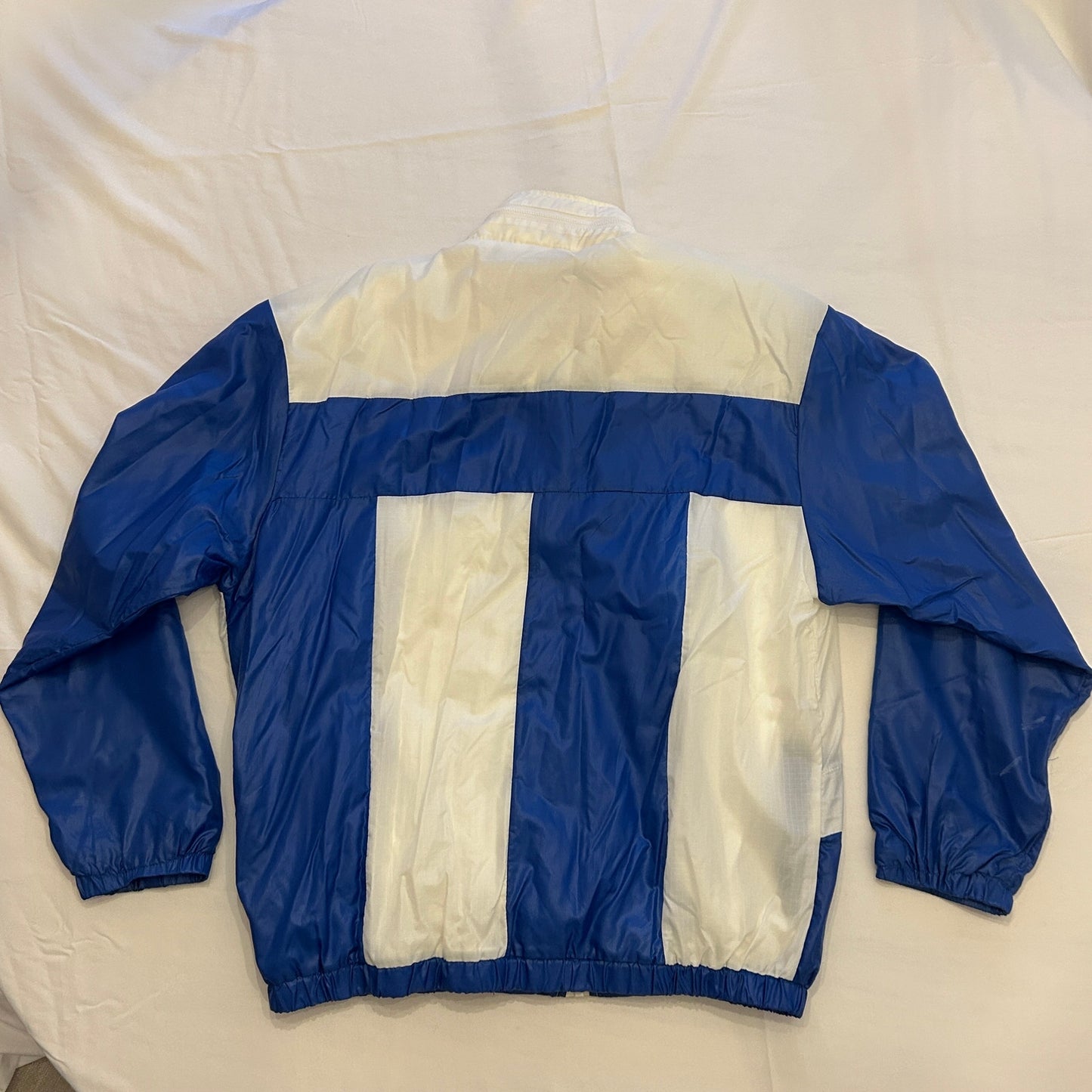 Vintage 90s Passport to Fitness Windbreaker Jacket | XL | Blue & White