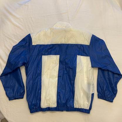 Vintage 90s Passport to Fitness Windbreaker Jacket | XL | Blue & White