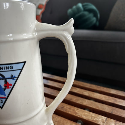 Clendening 82 Ceramic Beer Stein Vintage Sailing Motif Breweriana Collectible