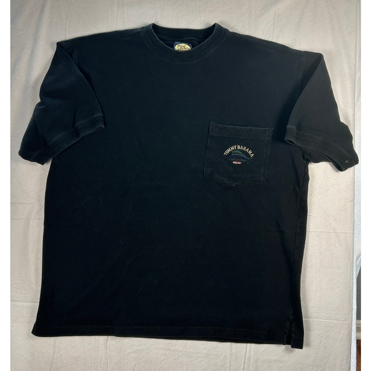 Tommy Bahama "Relax" Bungalow Brand Heavyweight Pocket Tee - Black - Men's Large