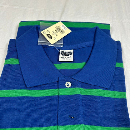 NWT Rainforest Cafe Men's XL Striped Polo Shirt Blue & Green Souvenir