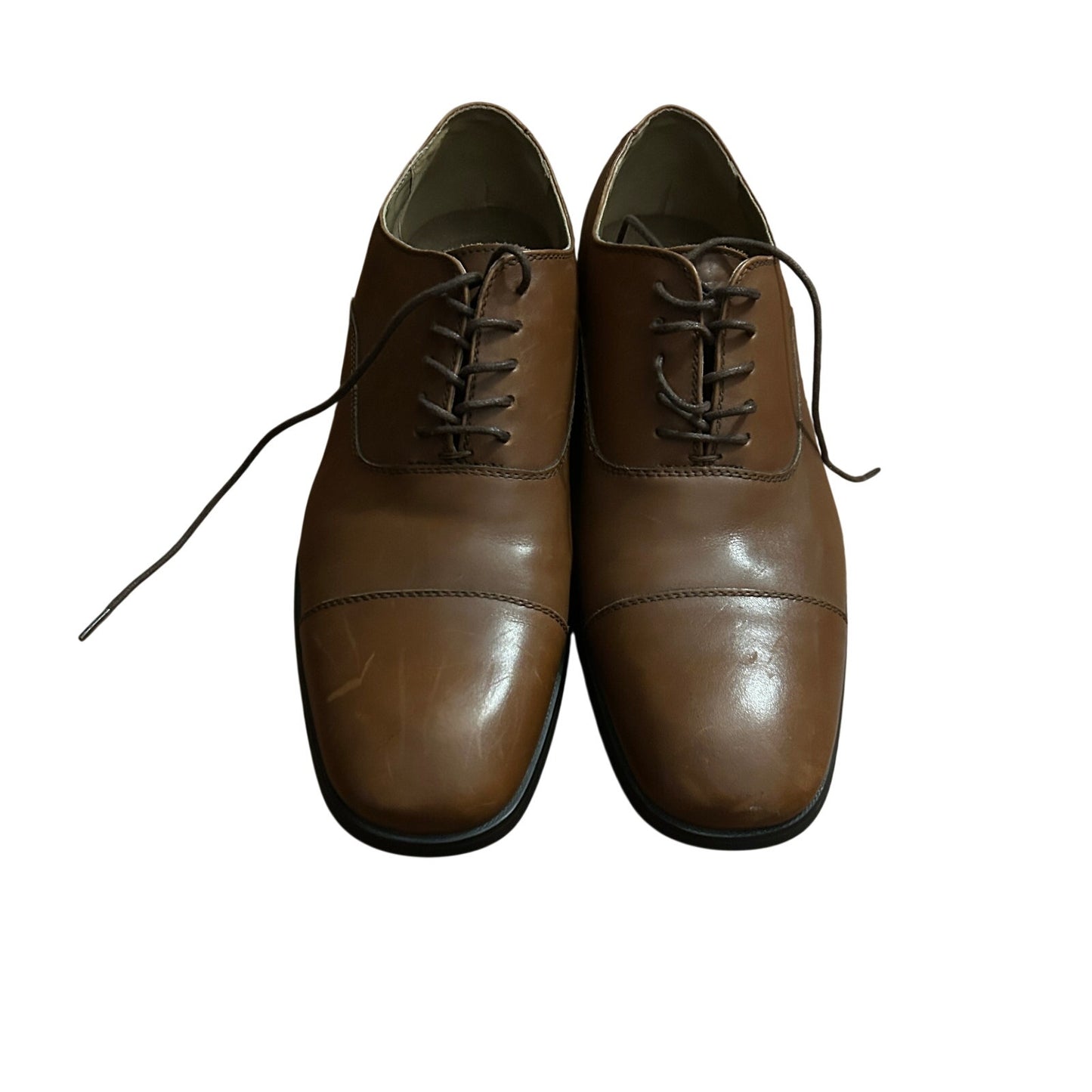 Calvin Klein Men's Bram Diamond Cap-Toe Oxford Shoes - Tan Brown - Size 11