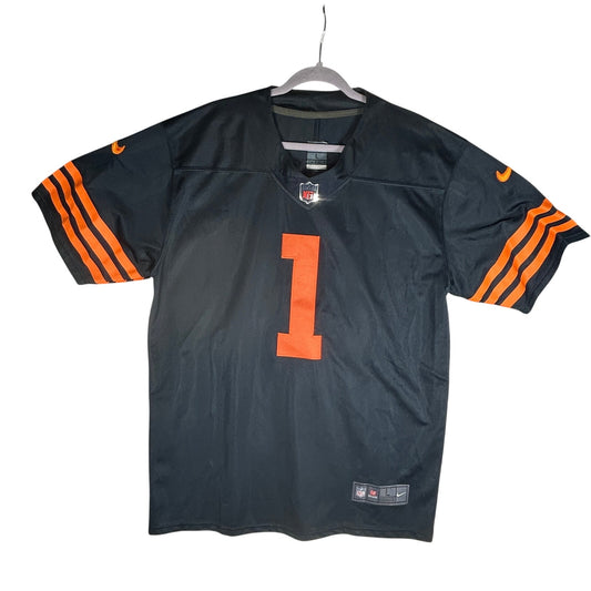 Nike Justin Fields #1 Chicago Bears NFL Jersey - Men's Large - Navy Blue Home Replica