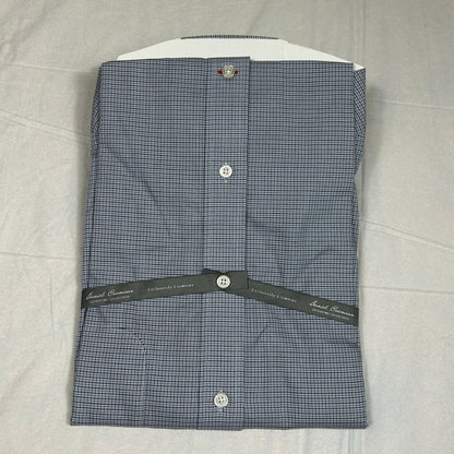 NWT Daniel Cremieux Signature Collection Men's Large Blue Black Houndstooth Shirt