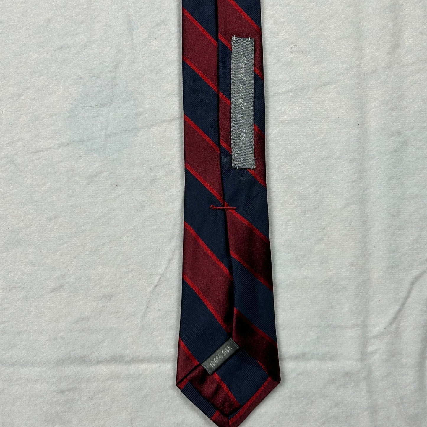 Daniel Cremieux Signature Collection Men’s Silk Tie, Navy & Burgundy Repp Stripe