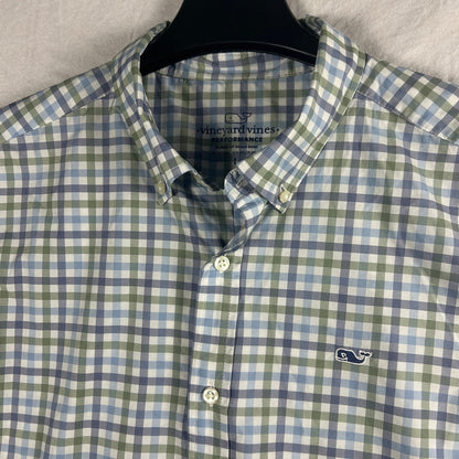 Vineyard Vines Performance Gingham Button Down Shirt Size L, Classic Fit