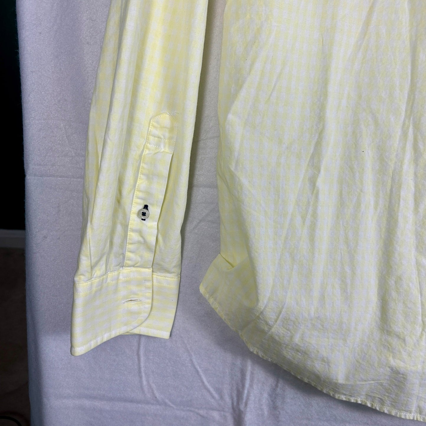 Tommy Hilfiger Men's XL Classic Fit Casual Button Down, Yellow Check Long Sleeve