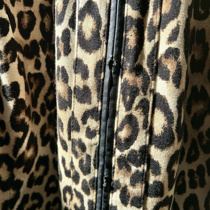 Chico's Leopard Print Zip Front Jacket – Beige & Black – Size 1 – Collared