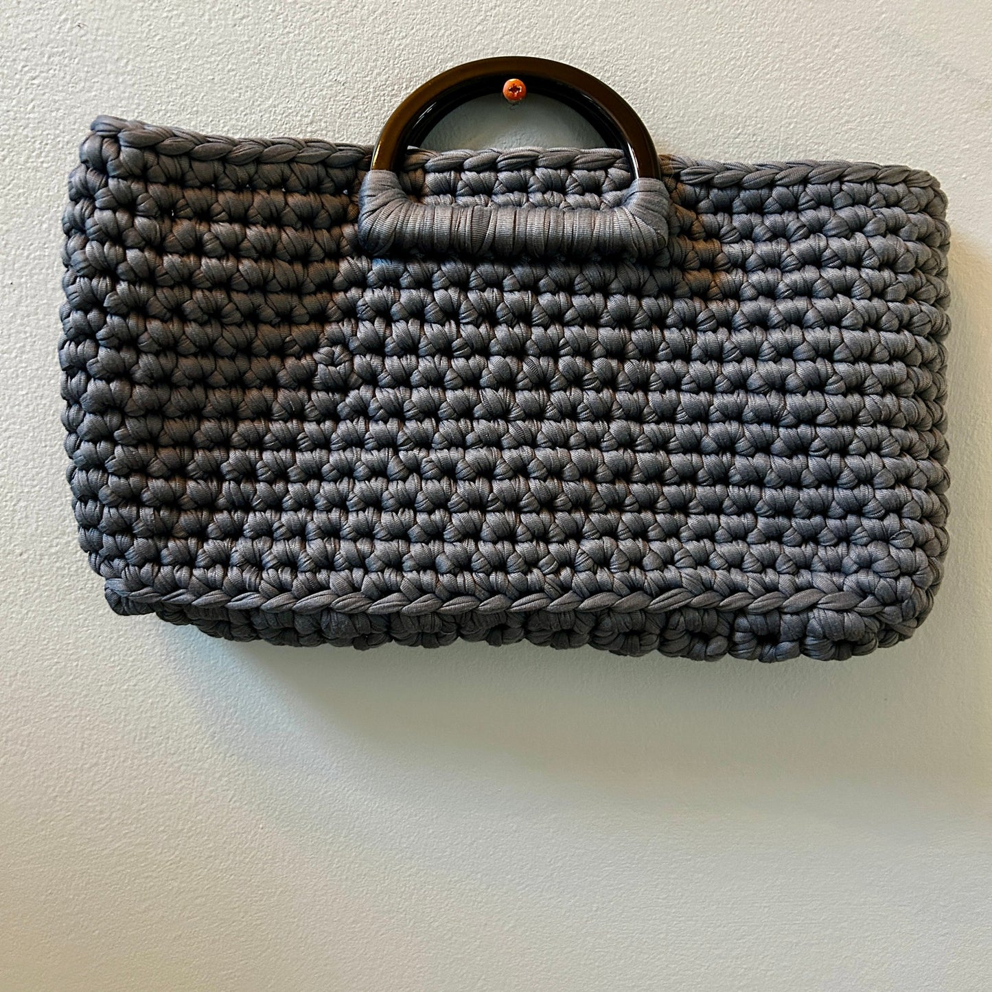 Handmade By Mochet Grey Chunky Crochet Knit Bag