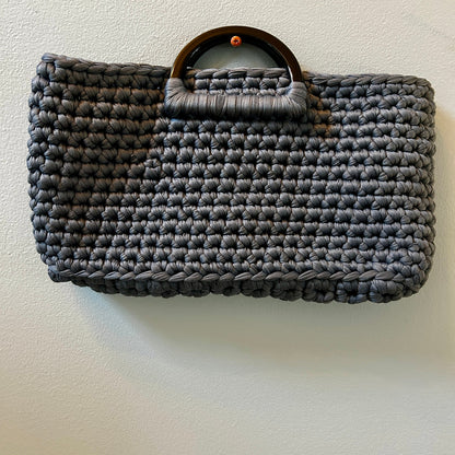 Handmade By Mochet Grey Chunky Crochet Knit Bag