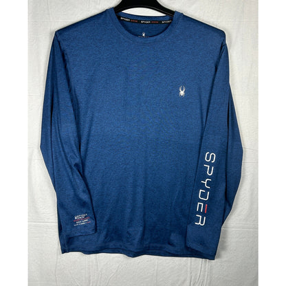 Spyder Swim Men’s Long Sleeve Rash Guard - Heathered Navy Blue - UPF 50+ - Size Medium