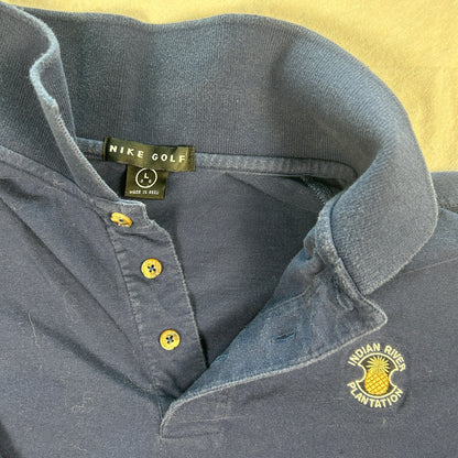 Vintage Nike Golf Men’s Polo Shirt, Navy Blue, Indian River Plantation, Large