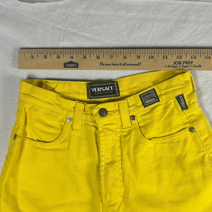 Vintage Versace Jeans Couture Men’s Size 26 Yellow High-Waisted Denim Jeans