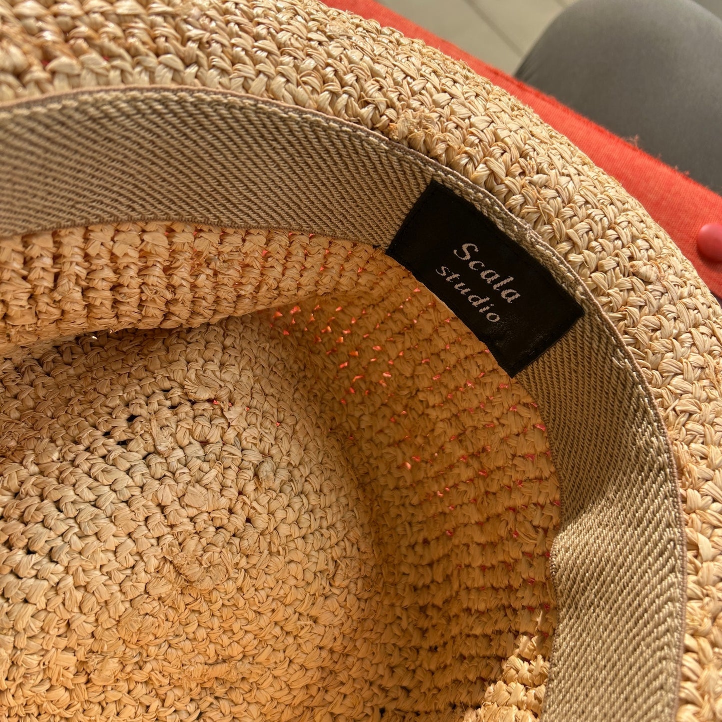 Scala Studio Women's Summer Sun Hat - Beige Woven Braid with Bow Accent