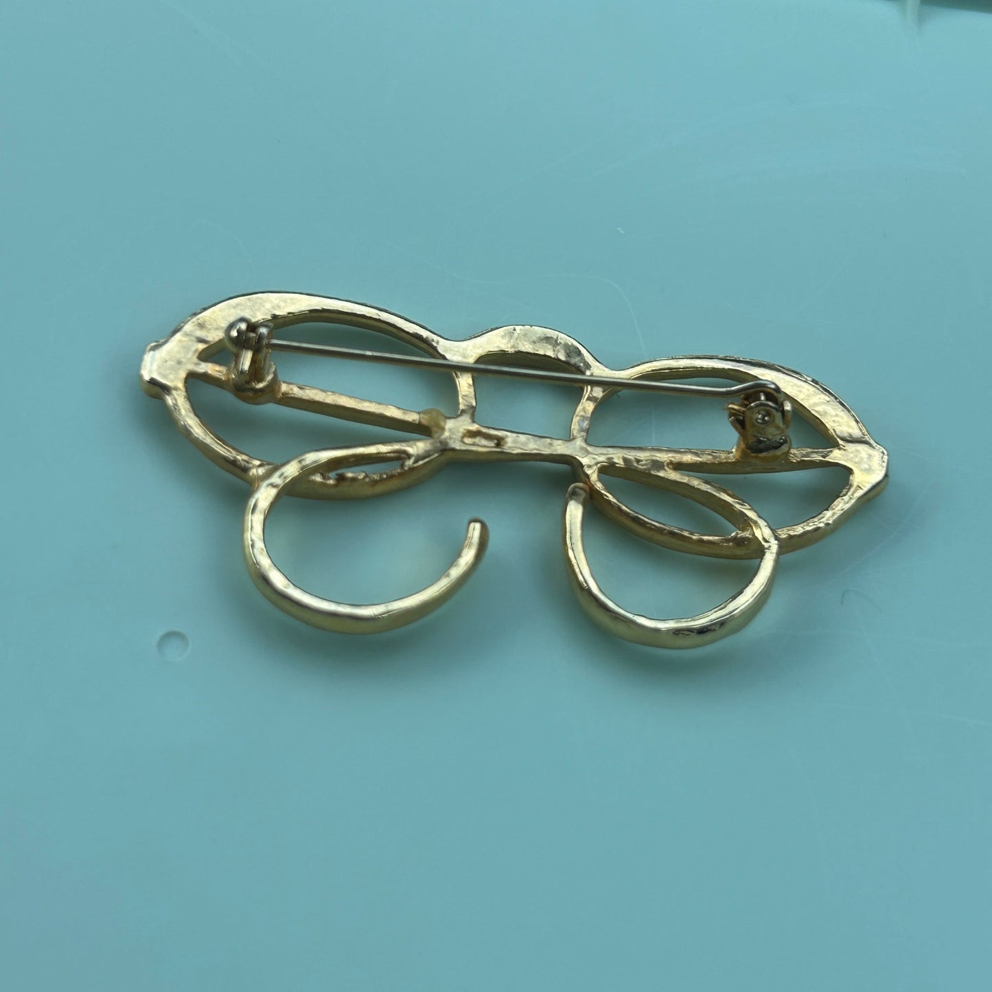 Vintage Gold Tone Eyeglasses Spectacles Brooch - Librarian Teacher Jewelry
