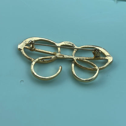 Vintage Gold Tone Eyeglasses Spectacles Brooch - Librarian Teacher Jewelry