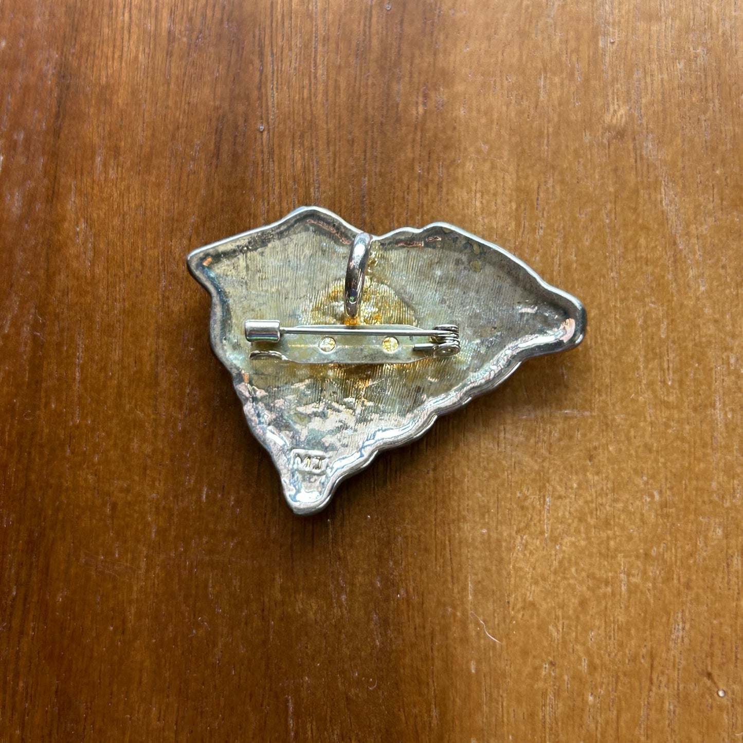 Vintage South Carolina State Brooch & Pendant, Silver & Gold Palmetto Tree Pin