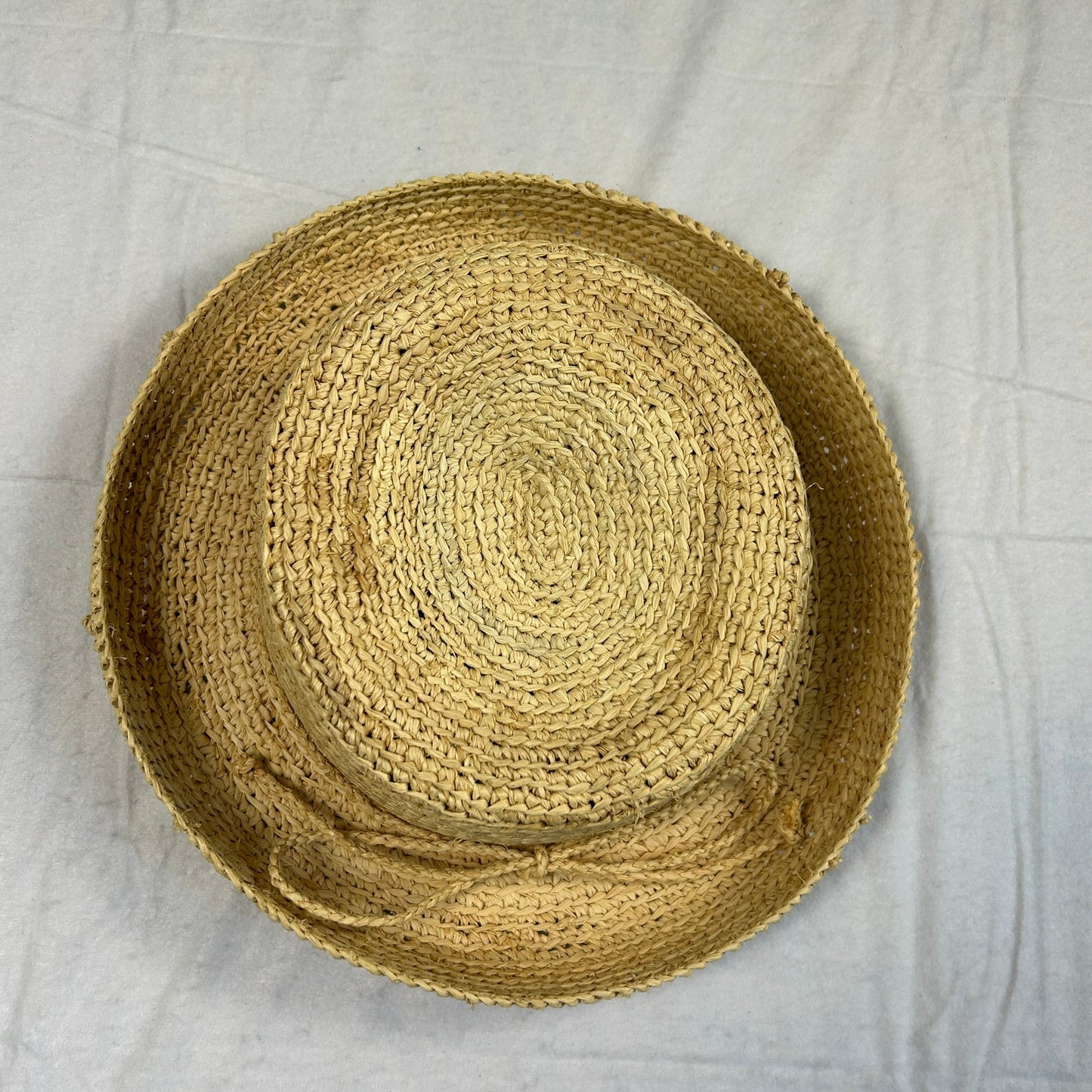 Scala Studio Women's Summer Sun Hat - Beige Woven Braid with Bow Accent