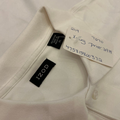 NWT IZOD White Polo Shirt Men's XL | 100% Cotton Pique Golf Casual