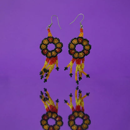 Mandala Beaded Fringe Festival Earrings