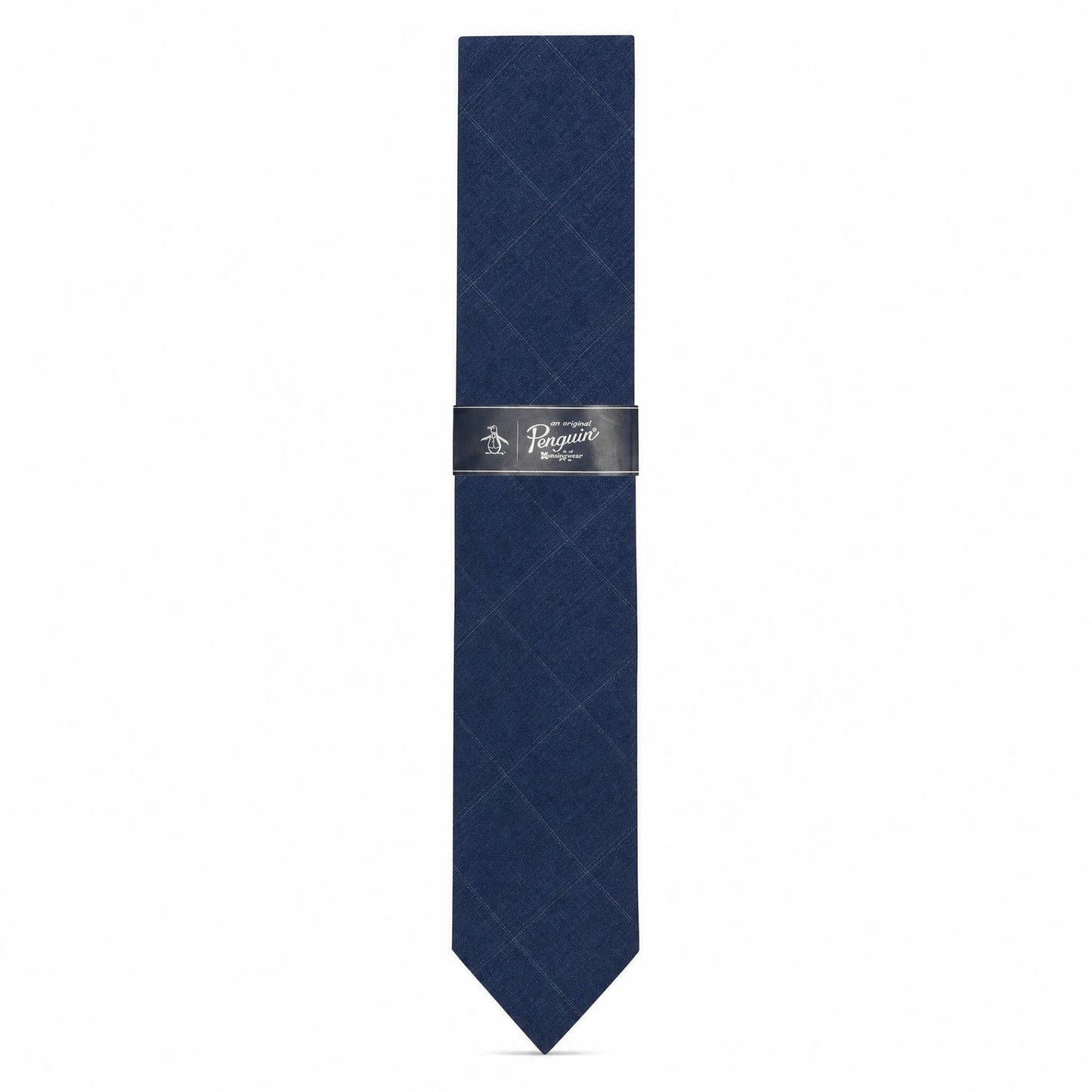 NWT Original Penguin Men’s Tie - Blue & Light Blue Windowpane Pattern - Slim Fit