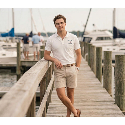 Vintage 90s Spider Bay Marina Little Current Polo Shirt, White Single Stitch, XL