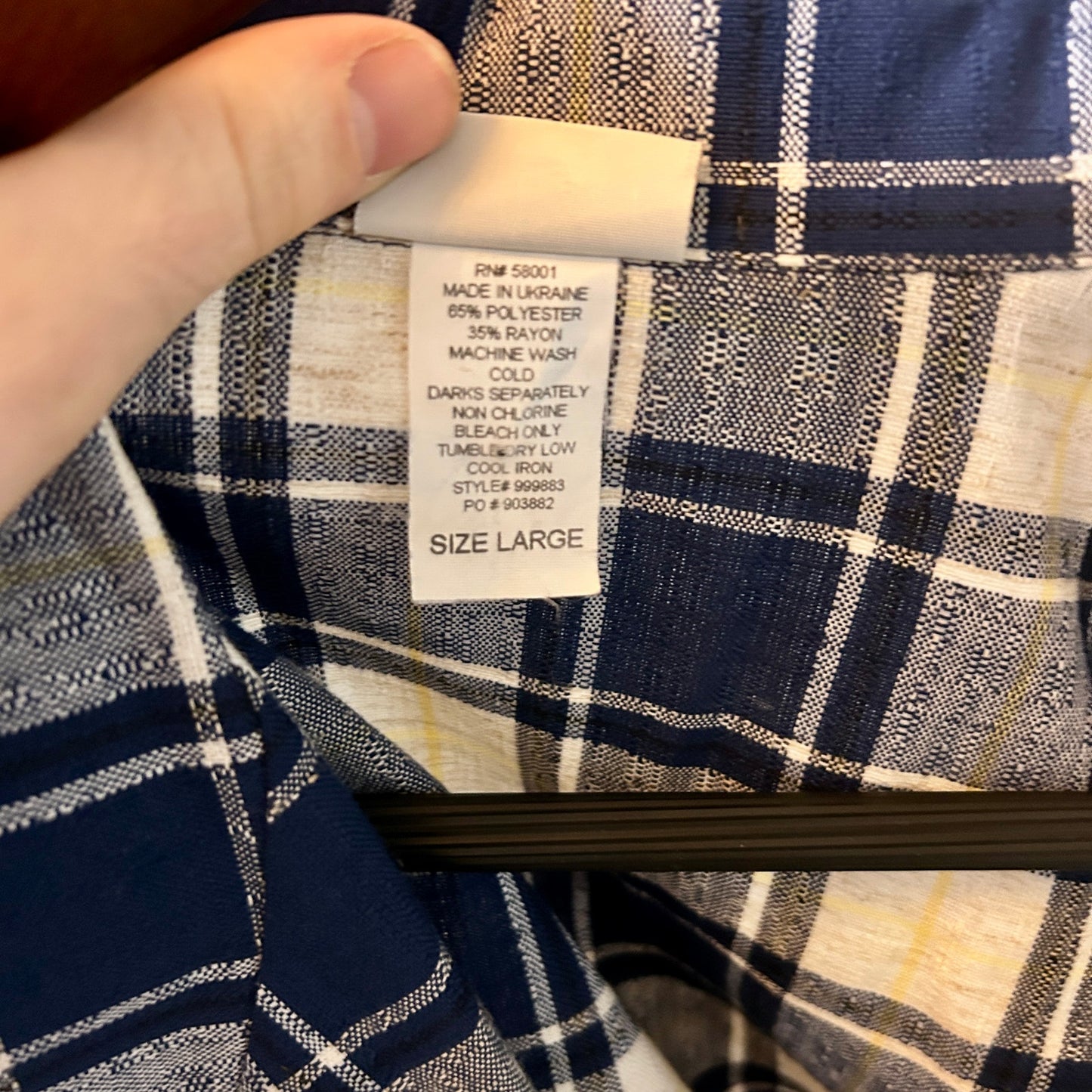 Modern Essentials Women’s Large Plaid Blazer Blue Oversized