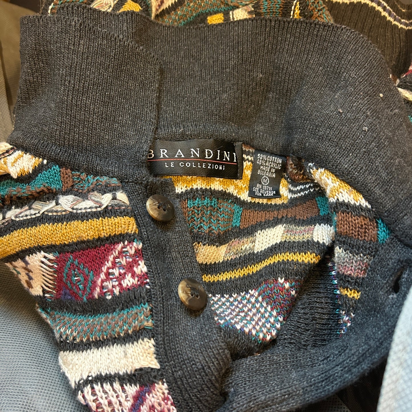 Brandini Le Collezioni Coogi Style Sweater, Size Medium, 3D Textured Knit