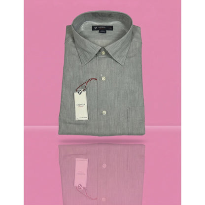 NWT Daniel Cremieux Classics Men's Large Grey Herringbone Button Down Dress Shirt