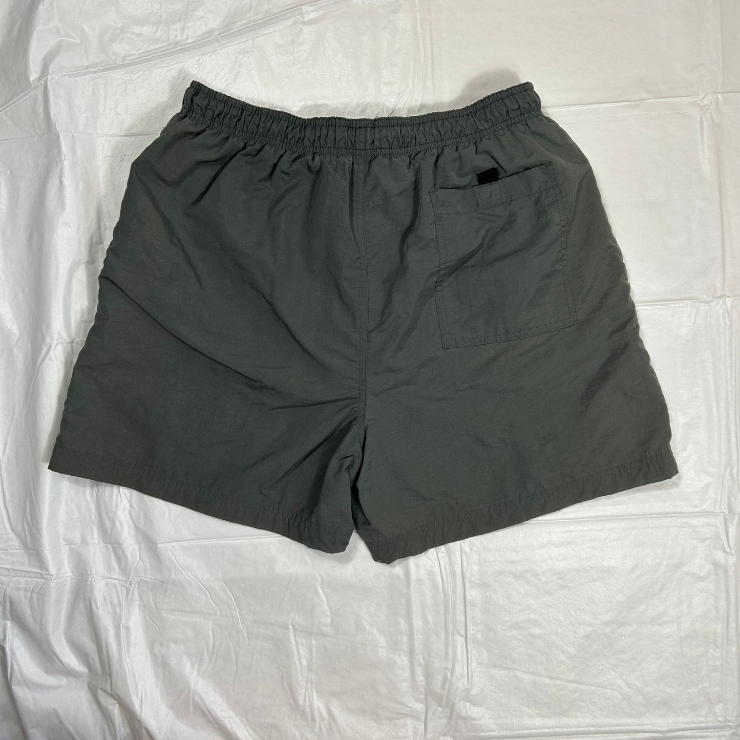 C Rise Retro Men’s Swim Trunks Size Medium | Dark Forest Green Nylon Shorts w/ Liner