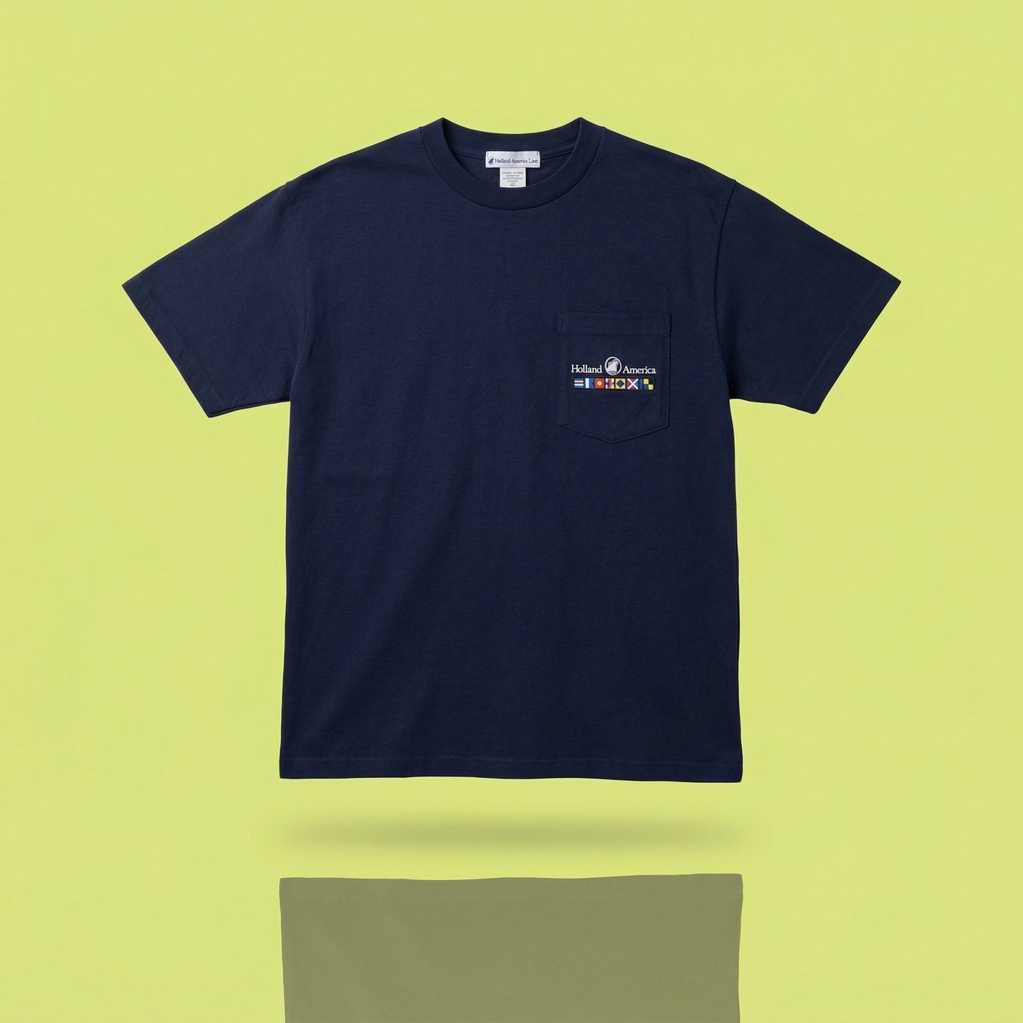 NWT Holland America Line Men's XL Navy Blue Pocket T-Shirt Embroidered Logo