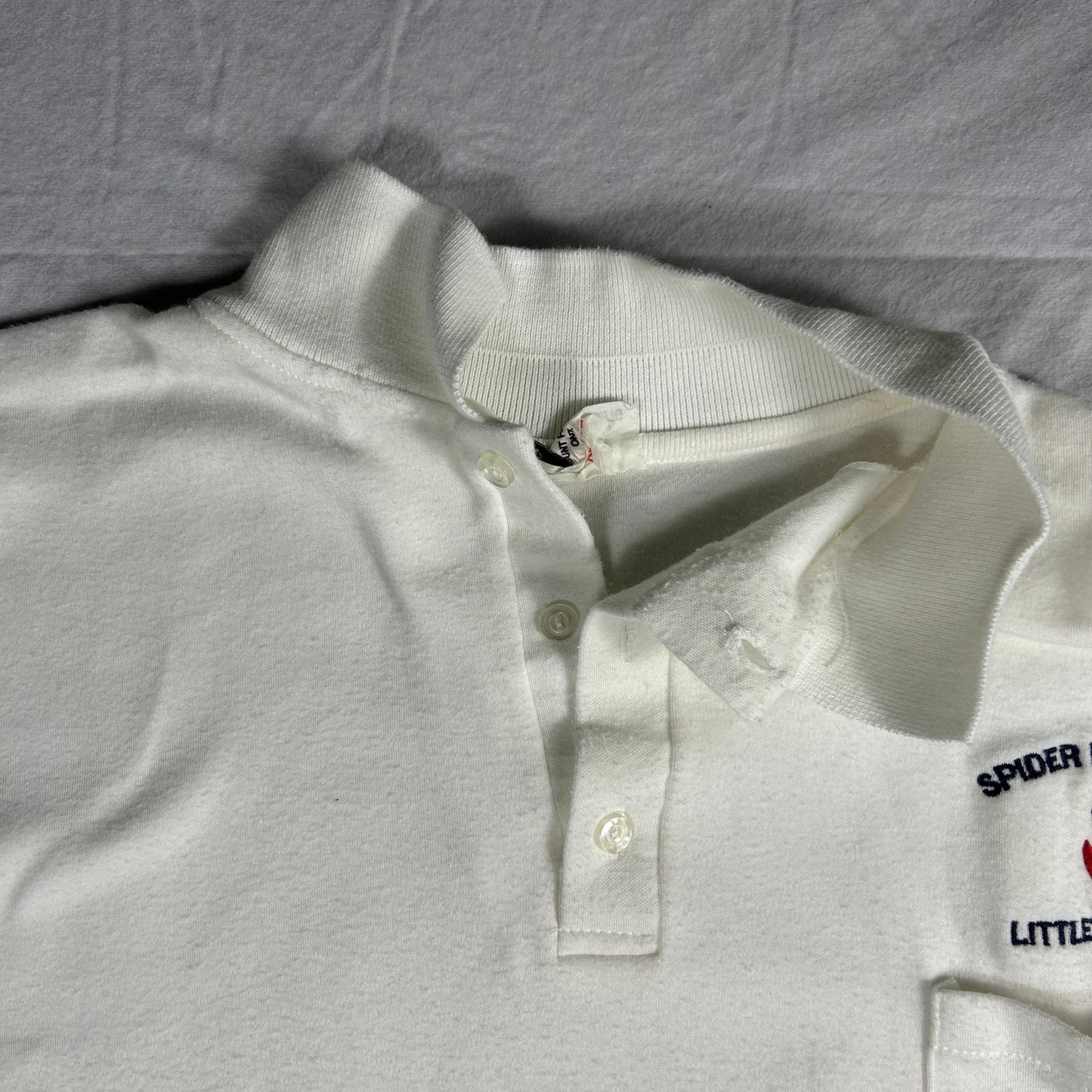 Vintage 90s Spider Bay Marina Little Current Polo Shirt, White Single Stitch, XL