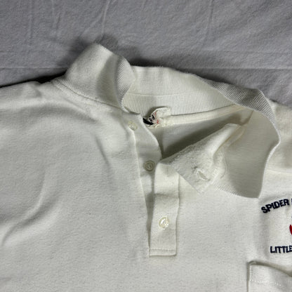 Vintage 90s Spider Bay Marina Little Current Polo Shirt, White Single Stitch, XL