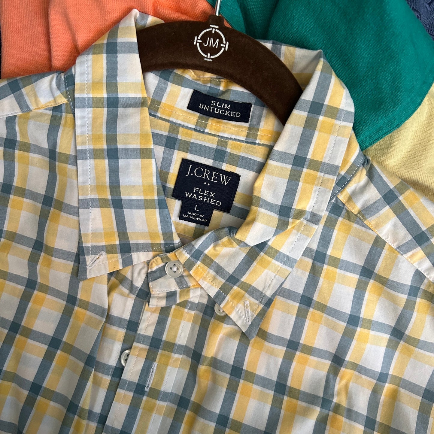Vintage J. Crew Flex Washed Button Down Shirt Size L, Slim Untucked Spring Shirt