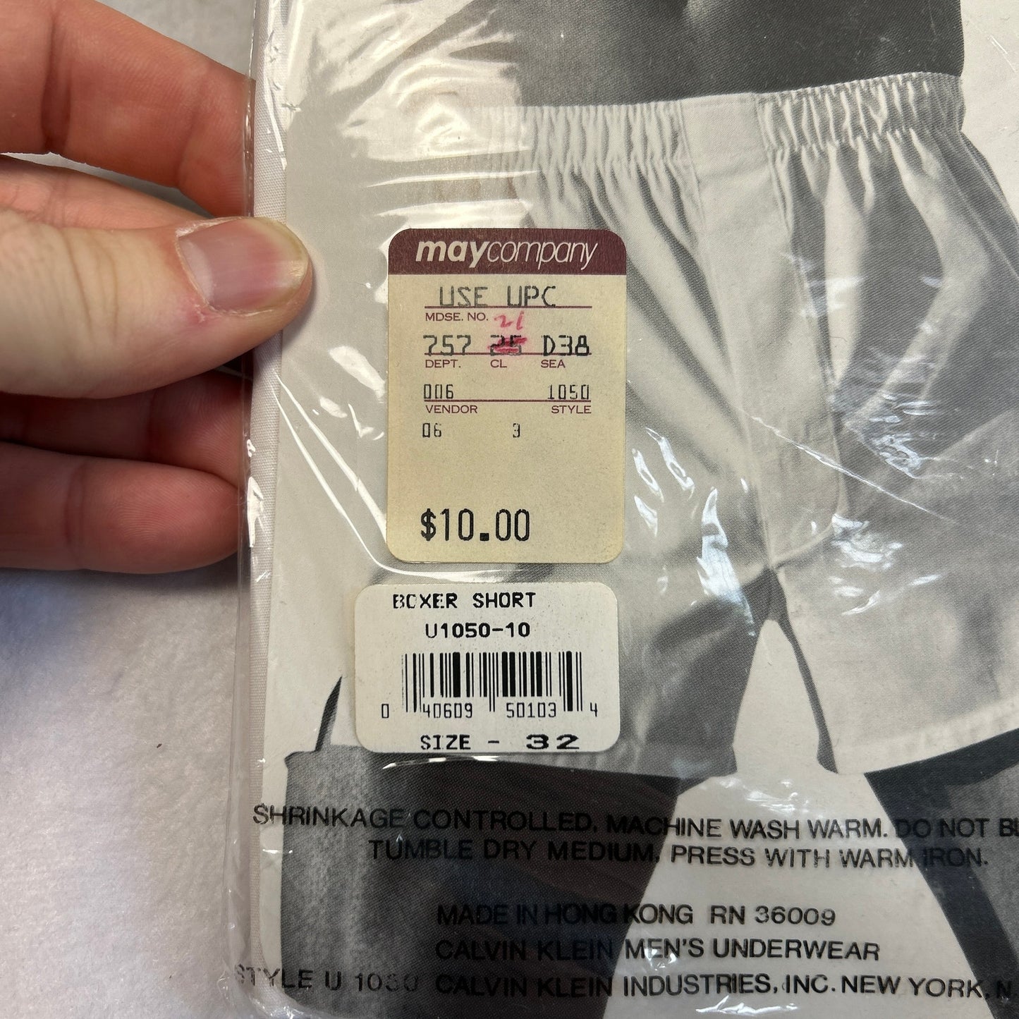 NEW Vintage 1990s Calvin Klein Men’s Boxers | White 100% Cotton | Size 32