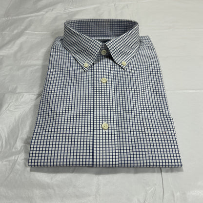 NWT Daniel Cremieux Classics Men's Large Blue White Graph Paper Dress Shirt