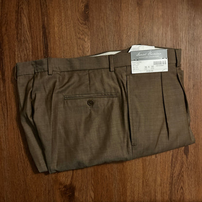 NWT Daniel Cremieux Signature Collection Pleated Dress Pants - 36x30 - Tan