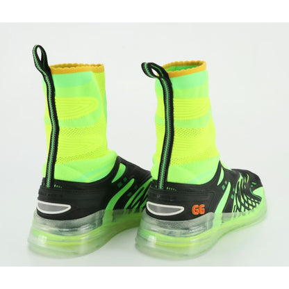 Auth GUCCI Ultrapace R Mid-Top Neon Reflective Sock Sneakers - With Box & Papers