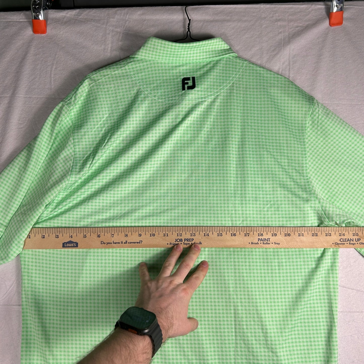 FootJoy Men's Large Polo - Green Checkered - Grand Vista Golf Club Performance Golf Shirt