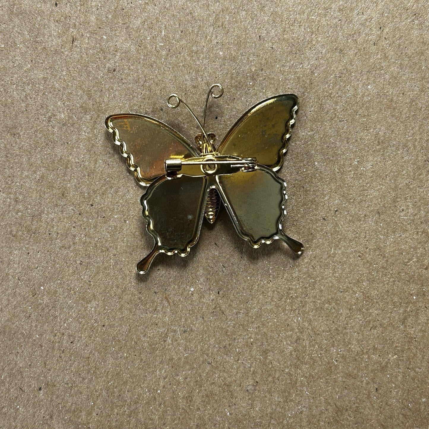 Multicolor Enamel Butterfly Brooch Pin with Metal Accent, 2 Inch