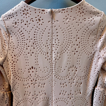 Calvin Klein Blush Pink Laser Cut Eyelet Dress Size 8