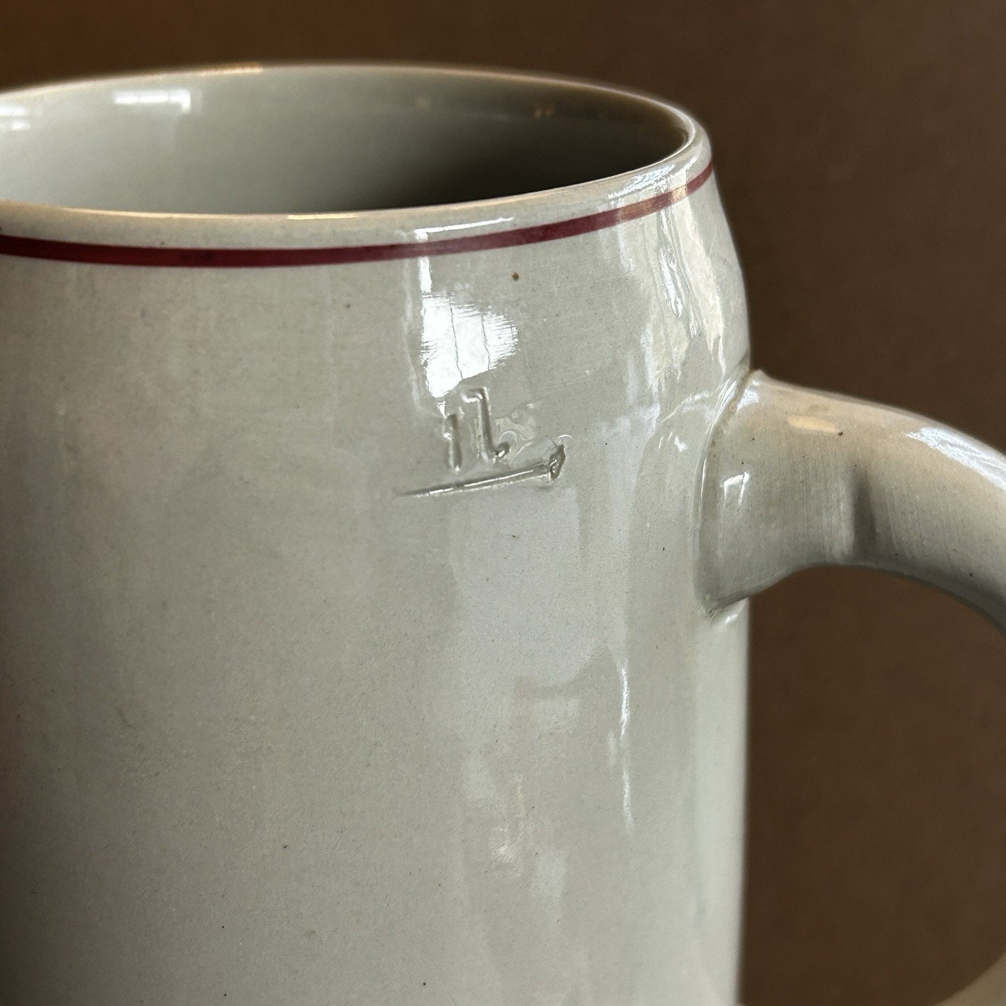German Ceramic Beer Mug 1L Heidelberg Coat of Arms Breweriana