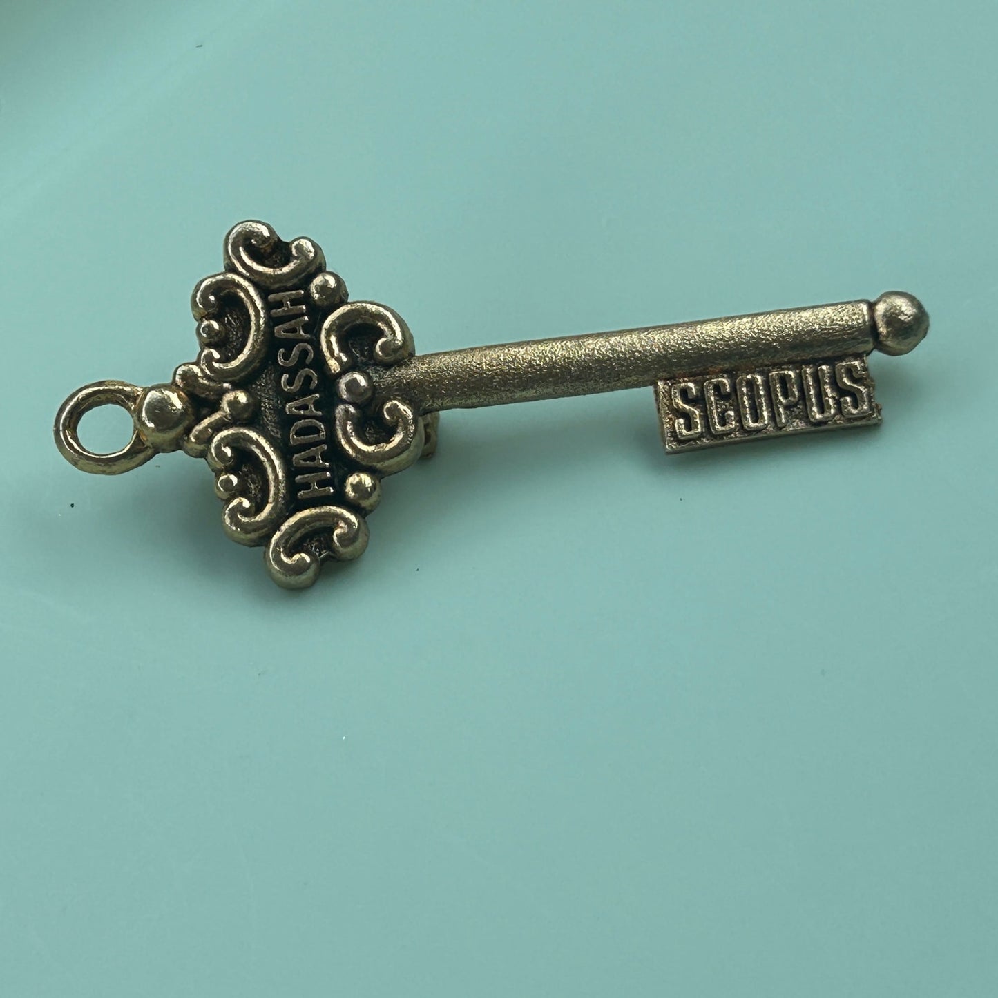 Hadassah Scopus Service Award Key Brooch | Skeleton Key, Judaica Jewelry
